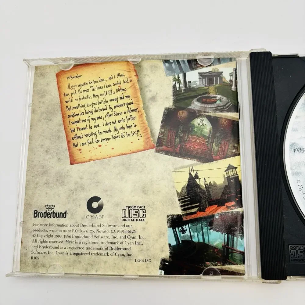 Vintage Myst Windows 3.1 PC CD-Rom Broderbund 1994 Jewel Case. VG Condition